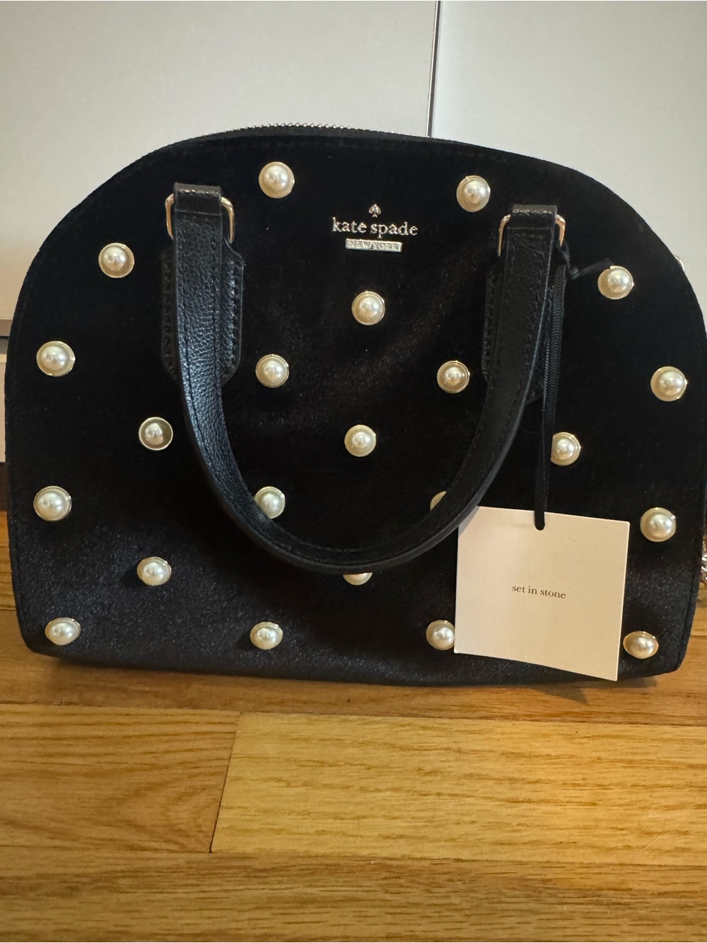 Kate Spade Black Pearl-Embellished Bag